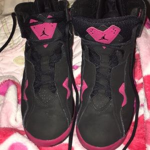 Pink and black Jordan true flights